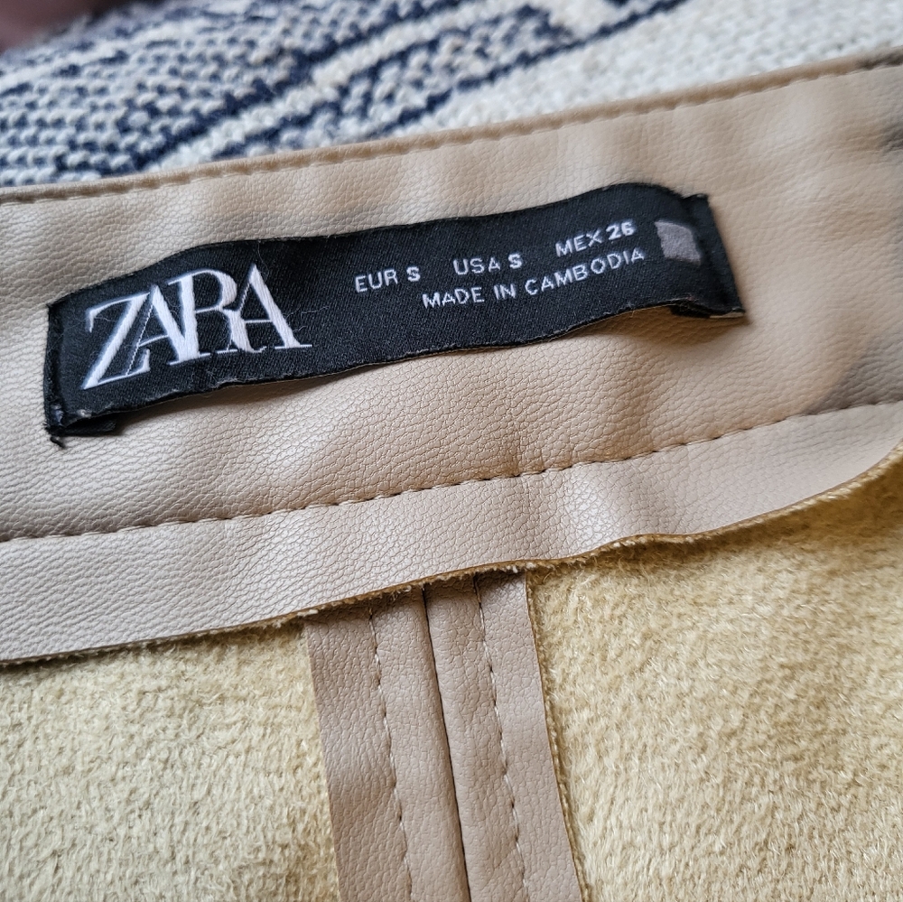 Zara Belted Faux Leather A Line Midi Skirt With Matching Belt Size Small - Picture 4 of 6